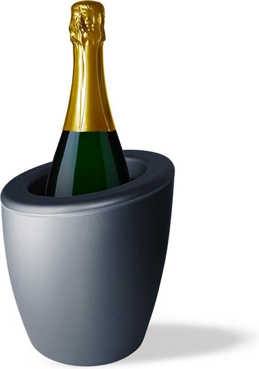 DEMI Metallic - Design Champagnekoeler / Wijnkoeler - Italian Design - Zonder ijs, met Ice Packs - Titanium