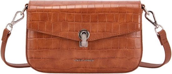 Crossbody tas  David Jones - Cognac - Croco