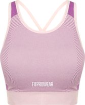 FitProWear Naadloze Sporttop Milano Dames - Roze/Paars - Maat XXS - Stretch - Sporttop - Crop Top - Naadloze sporrtop - Sportkleding - Sporthemd - Sport BH - Fitness Beha - Fitness