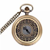 Ketting Horloge- Brons- Dames- Fiigraan-70 cm- extra batterij-Charme Bijoux