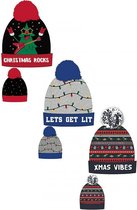 3 x Kerstmuts met licht