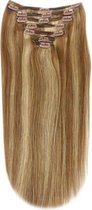 Remy Human Hair extensions straight 20 - bruin / blond 6/27