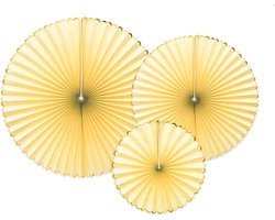 Partydeco - Honeycomb geel met gouden randje