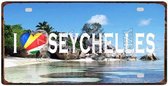 Retro Muur Decoratie uit Metaal Seychellen 15x30cm DC-1099