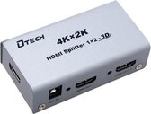 HDMI-signaalvermenigvuldiger, 1 HDMI-ingang, 2 HDMI-uitgangen, tot 4K*2
