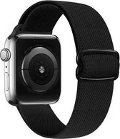 By Qubix Solo Loop Nylon bandje - Zwart - Geschikt voor Apple Watch 42mm - 44mm - 45mm - Ultra - 49mm - Compatible Apple watch bandje - smartwatch