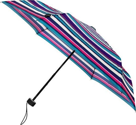 Parapluie pliant plat coupe-vent miniMAX design - rayé - 90 cm