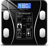 LORIOTH® Smart Weegschaal - Bluetooth Weegschaal - Lichaamsanalyse - Lichaam metingen - Vetpercentage - Spierpercentage - Met App - Zwart