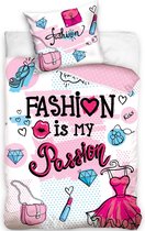 DREAMEE Dekbedovertrek Fashion is My Passion - Eenpersoons - 140x200 cm - Roze