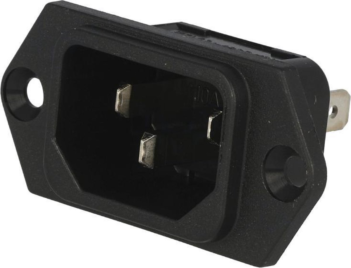 Soldeerbaar C14 Chassis - 250V - 10A - Zwart