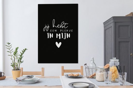 Toile Peinture Proverbes - Amour - Coeur - 80x120 cm - Décoration murale