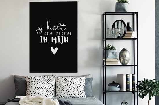 Toile Peinture Proverbes - Amour - Coeur - 80x120 cm - Décoration murale