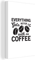 Devis Café Tout va mieux avec du café sur fond blanc 40x60 cm - Tirage photo sur toile (Décoration murale salon / chambre)