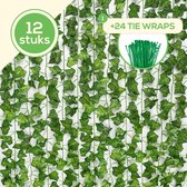 Klimop Slinger - 12 Stuks - 210cm Lang - Kamer Decoratie Plant voor Huis en Tuin - Kerstcadeau - Kunst Hangplant - Bloemenslinger - Klimop Kunstplanten voor Binnen en Buiten