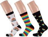 Apollo | Pride Black Socks | 3-Pack Giftbox | Maat 36-41