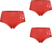 Dames slips 3 pack met strikje XXL rood