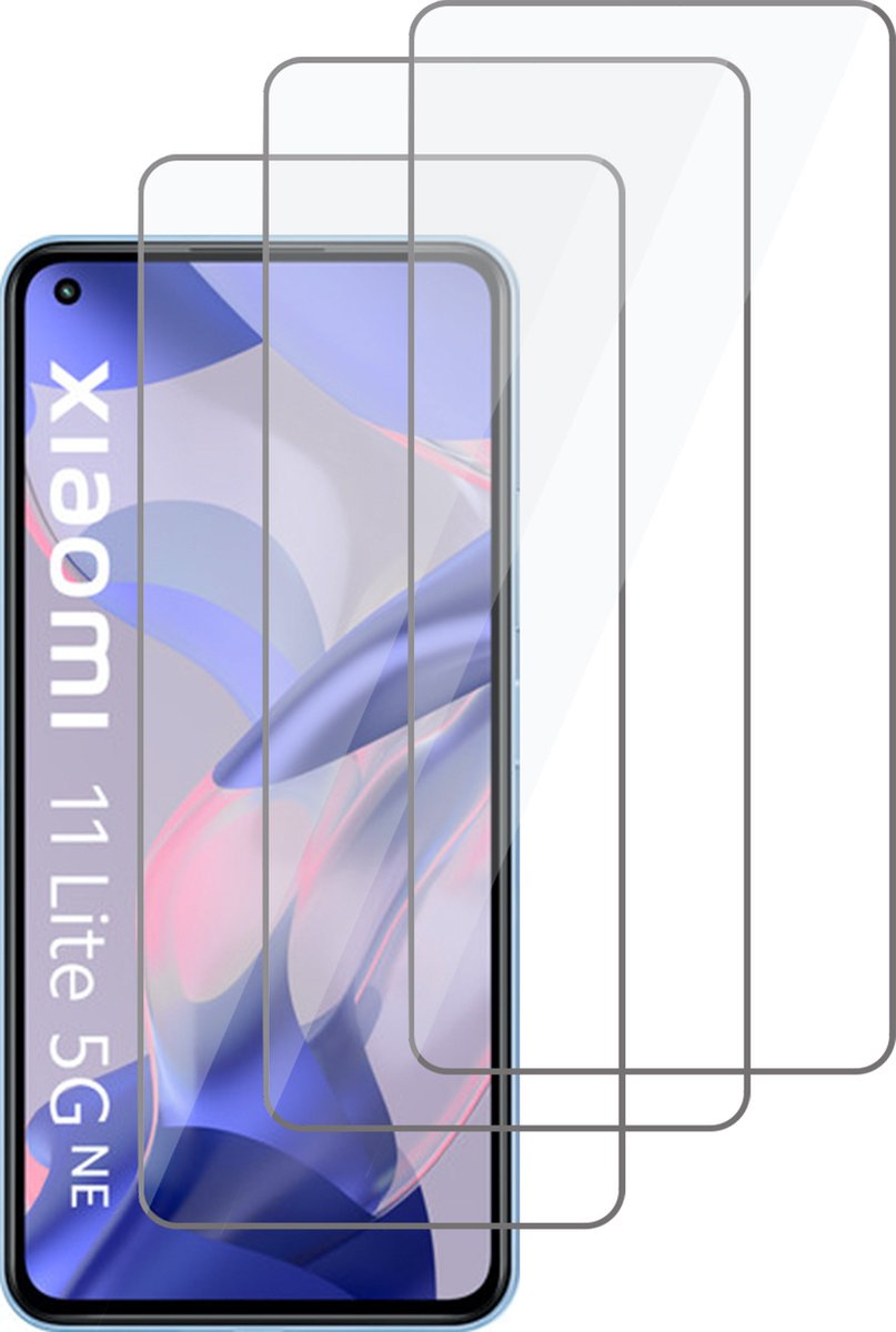 Screenprotector geschikt voor Xiaomi Mi 11 Lite 5G NE - Glas Screen Protector - 3 Stuks