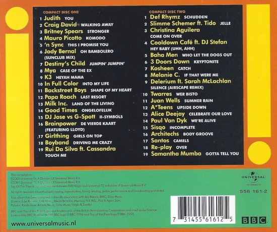 troon Muf tolerantie Top Of The Pops 2001 Volume 1 (2-CD), Various | CD (album) | Muziek |  bol.com