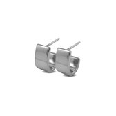 Silventi 9SIL-21579 Zilveren Halve Oorringen - Dames - 9,5 x 5,9 mm - Glad - Rhodium - Zilver