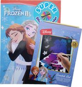 Disney Kerst Super Sticker & Color Kleurboek "Frozen" + Disney's Frozen kerst Krasblok 15 vel | Schoencadeau | Sint-tip | Kerst-tip