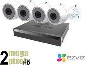Ezviz Full HD IP camerasysteem - 8x PoE - 30m nachtzicht - 4 camera's