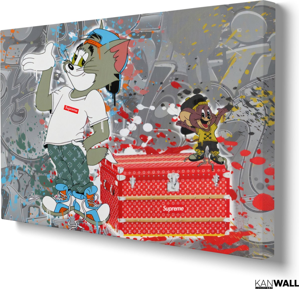 Luxe Canvas Schilderij Tom and Jerry Supreme 100x75 Woonkamer