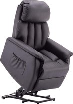 Bobby's Luxe Elektrische Relax stoel - Ligpositie 140 Graden - Voetensteun - Chill stoel - USB Aansluiting - Zwart - Kunstleer - Retro - Tv stoel - Sta Op Functie -‎ 77 x 72 x 110