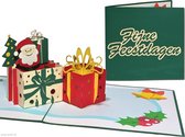 Popcards popupkaarten - Kerstkaart Vrolijke Kerstman Cadeautjes Verrassing  Fijne Feestdagen Kinderplezier pop-up kaart 3D wenskaart