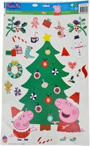 Peppa Pig Kerst Raamstickers - Multicolor - Kerstboom - Kunststof - 44 x 29 cm - Assorti