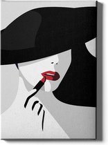 Walljar - Lipstick Touch - Muurdecoratie - Canvas schilderij