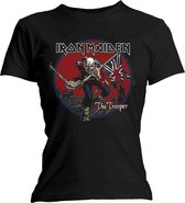 Iron Maiden Dames Tshirt -L- Trooper Red Sky Zwart