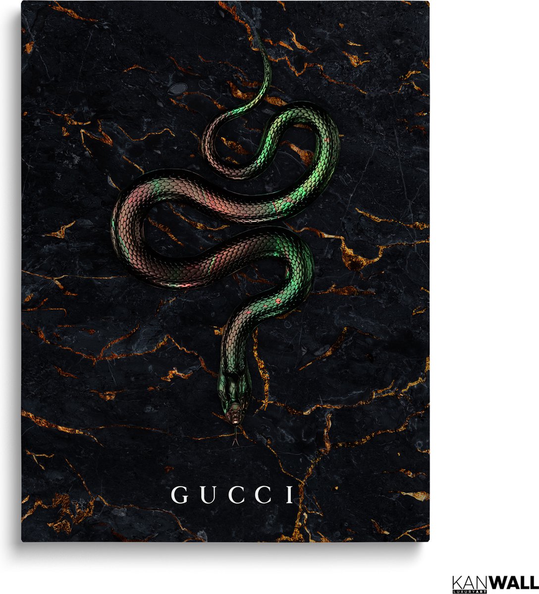 Vegen flauw Mm Luxe Canvas Schilderij Gucci Snake | 75x100 | Woonkamer | Slaapkamer | Slang  | Design... | bol.com