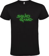 Zwart T-Shirt met “ Squid Game “ logo Glow in the dark Groen Size XXL