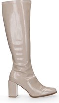 Sacha - Dames - Beige hoge laarzen met lak look - Maat 40