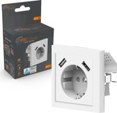 LED.nl® FastCharge stopcontact inbouw met 2 USB snelladers - Stopcontact wit