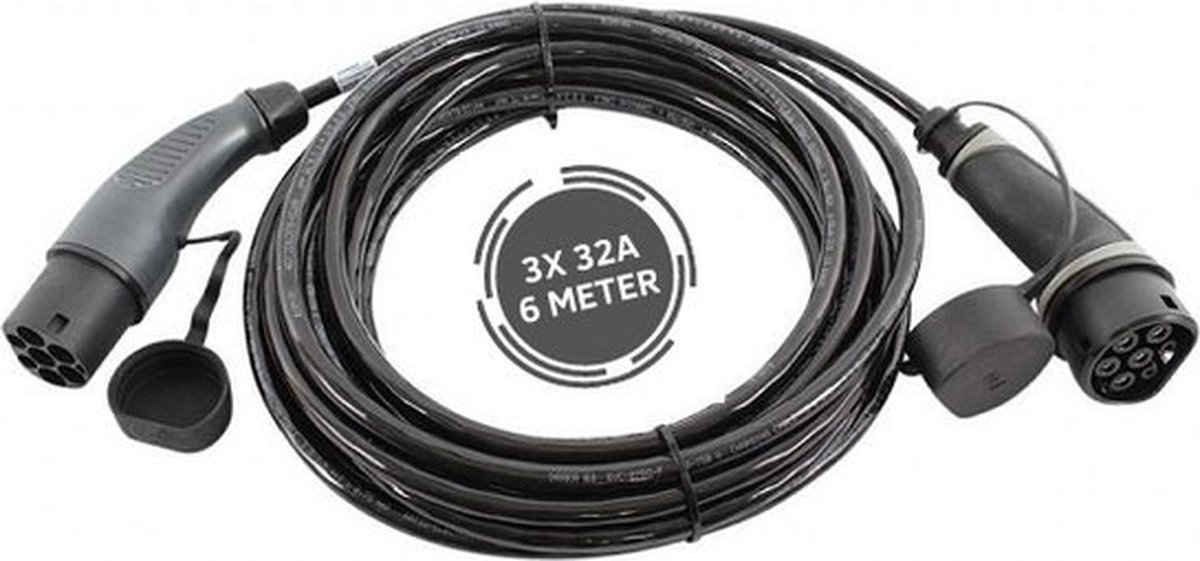 Ratio Basic Line laadkabel auto | type 2 naar type 2 | 22 kW | fase 3 - 32A | 6 meter