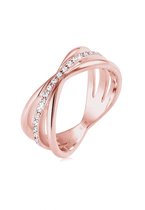 Elli PREMIUM Ring Dames Ring met Kristallen in 925 Sterling Zilver Rose Goud Plated