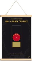 JUNIQE - Posterhanger 2001 - A Space Odyssey -20x30 /Geel & Rood