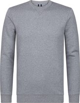 Profuomo - Sweater Melange O-Hals Grijs - XL - Slim-fit