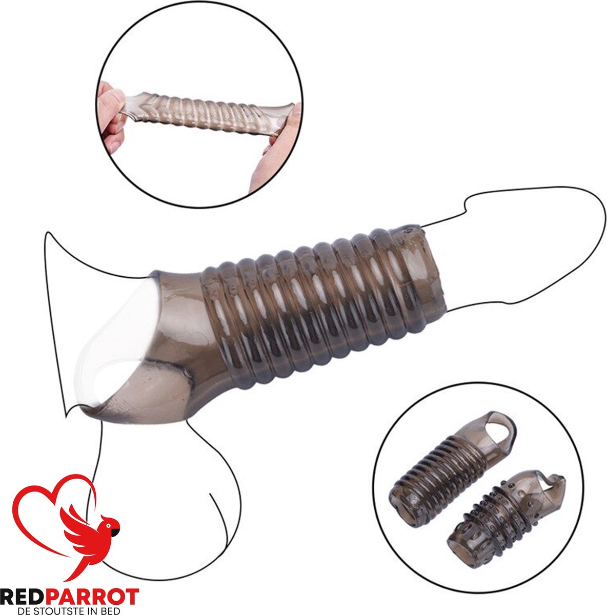 Penis sleeve | Luxe variant | Extra stimulatie | Extra opening balzak | Ribbels