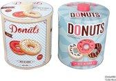 Blik m/knop - onuts - Rond - (2 stuks) 13x18cm - Bewaarbussen