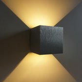 DEKUBO Kubus Up & Down led lamp Zilver - Buitenlamp - LED Buitenverlichting - Warmlicht