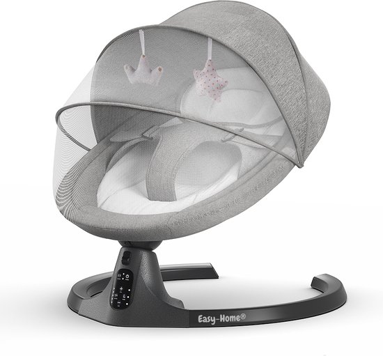 Elektrische wipstoel Babyschommel - Swing - Incl tafel - Bluetooth - White... | bol.com