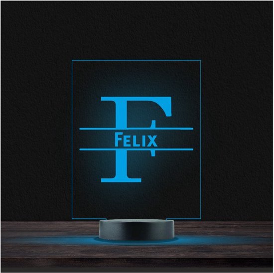 Led Lamp Met Naam - RGB 7 Kleuren - Felix