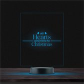 Led Lamp Met Gravering - RGB 7 Kleuren - All Hearts Come Home For Christmas