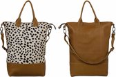 Damestassen | Schoudertas Jolie 100 % Leer met Rits | Shopper | Dalmatiër Print