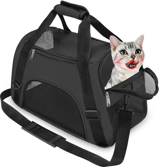 Smarty luxe kattentas zwart, Huisdiertas, katten honden reistas, dieren  transport tas