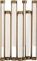 J-Line Vaas 7 Tubes Metaal Glas Goud