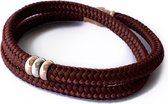 NIEUW - Jolla - dames armband - wikkelarmband - zilver - touw - bedels - Basic Rope - Bordeaux/Rosé