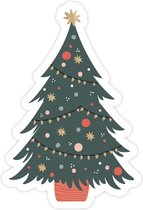 Kerststickers - 24 stuks - Kerstboom sticker - Voor het versieren van kerstcadeaus en kerstpost - X-mas Tree Sticker